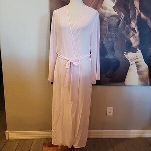 Delicates Robe S /M Sheer Pink Long Sleeve Ties Closed